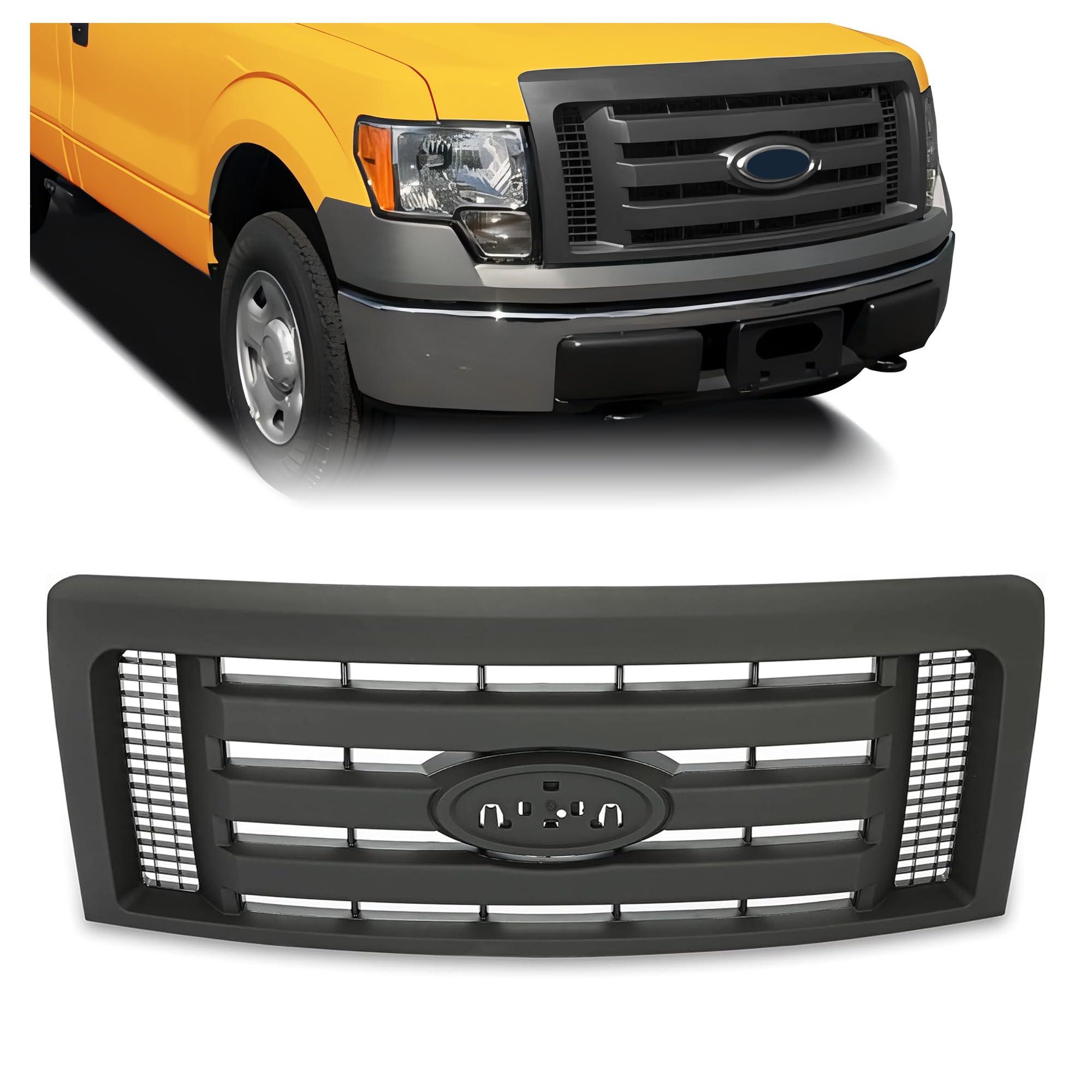 Amazon.com: Kojem Grille Compatible with 2009-2014 F-150 | Black